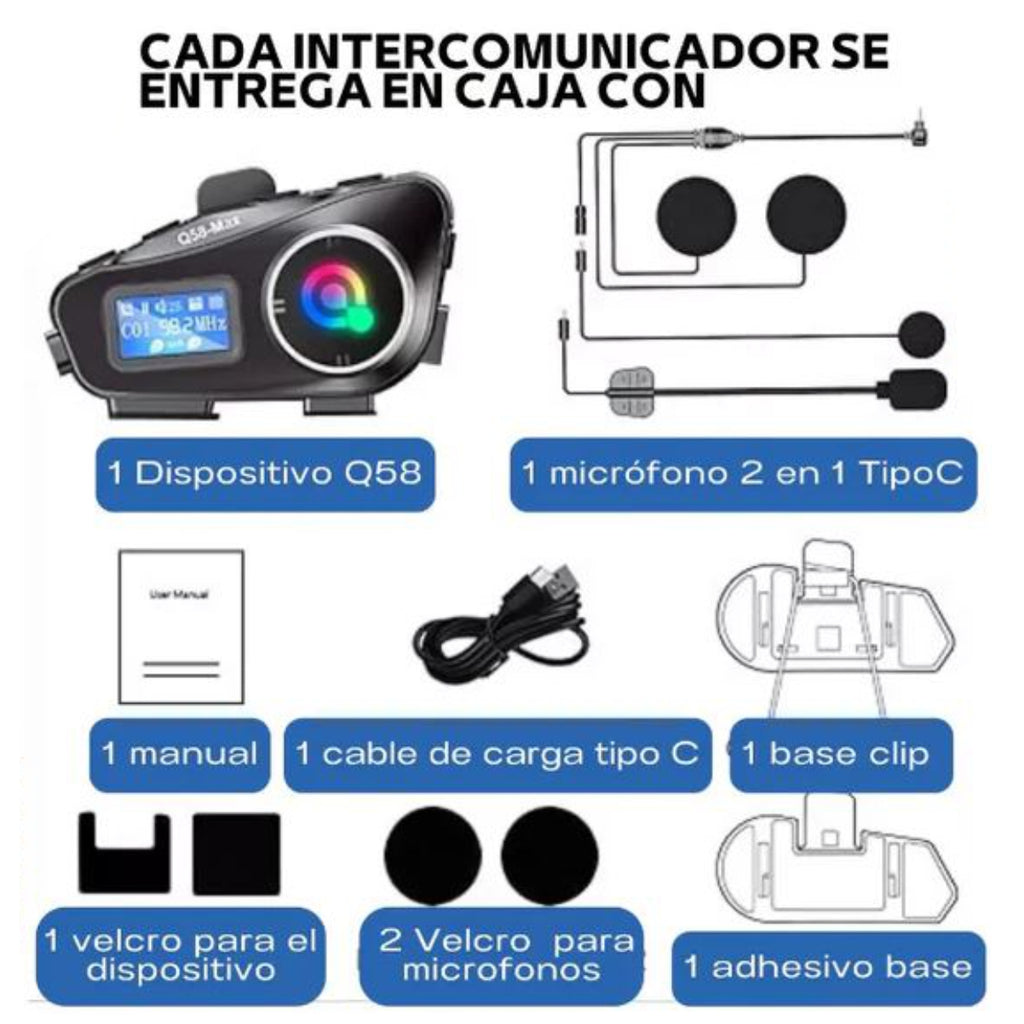 Intercomunicador R Q-58 MAX COMBO 2Uni